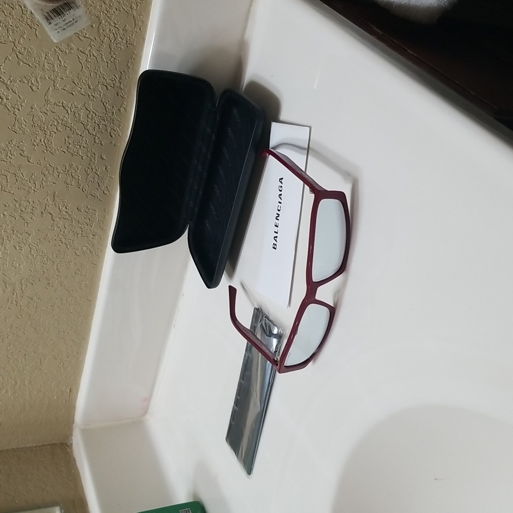 Balenciaga red sunglasses